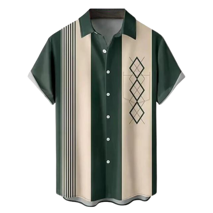 Herr Klassiska Retro Skjorta Korta Ärmar