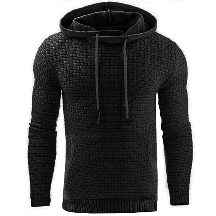 Mångsidig Herr Hoodie med Praktisk Frontlomme för Hverdagskomfort