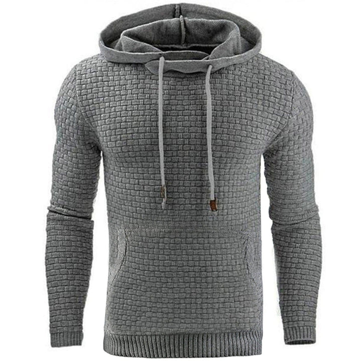 Mångsidig Herr Hoodie med Praktisk Frontlomme för Hverdagskomfort
