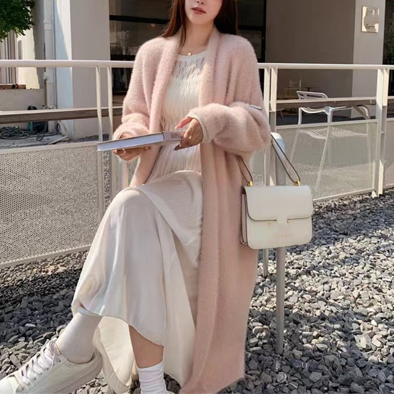 Dam Oversized Cardigan med Åpen Front