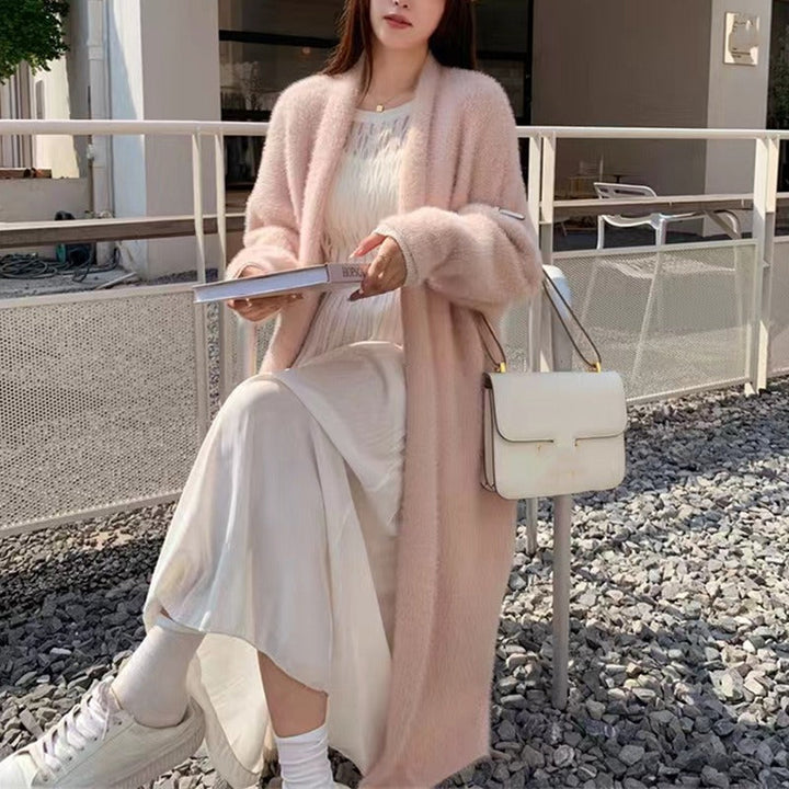 Dam Oversized Cardigan med Åpen Front