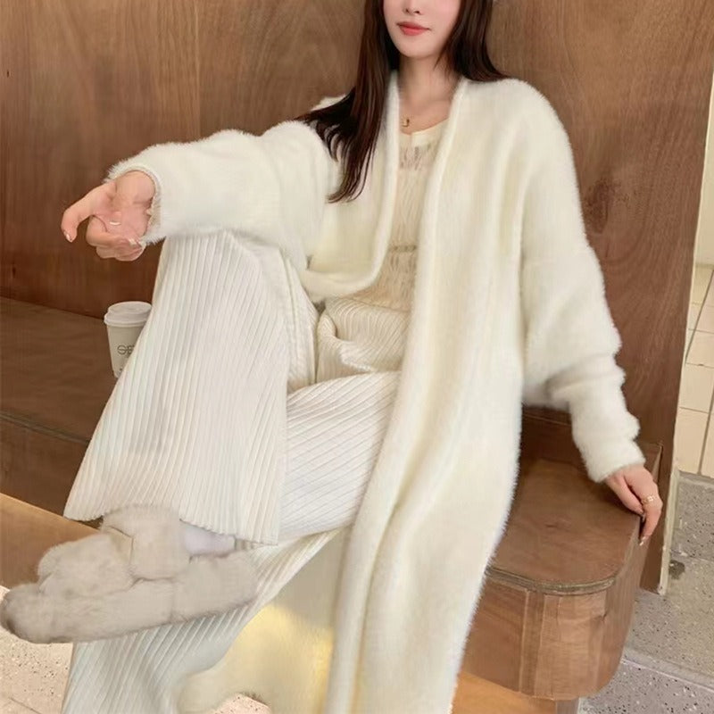 Dam Oversized Cardigan med Åpen Front