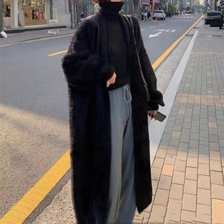 Dam Oversized Cardigan med Åpen Front