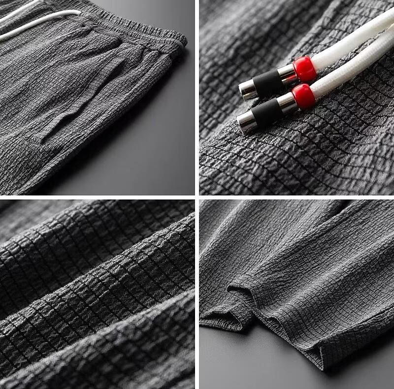 Herr Loungewear Set - V-Hals Topp &amp; Byxor
