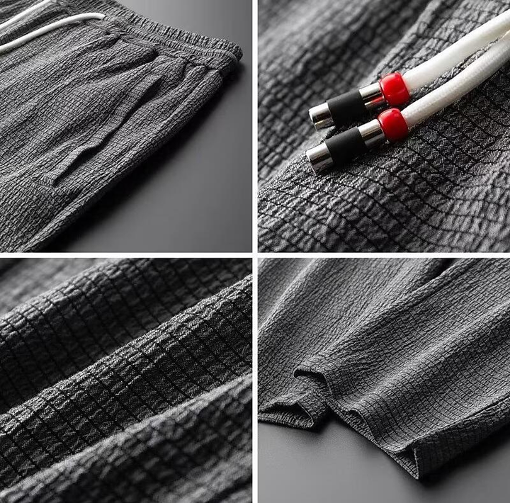 Herr Loungewear Set - V-Hals Topp &amp; Byxor