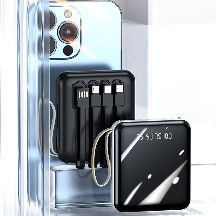 Mini Powerbank 20000mAh med Integrerade Kabler
