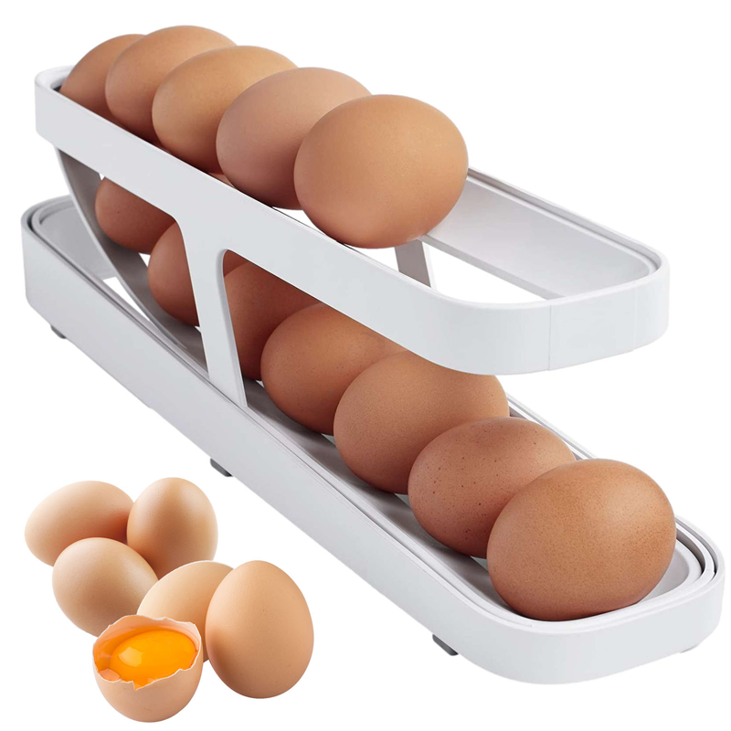 Automatisk Rullende Eggedispenser - Kompakt Kökoppbevaring