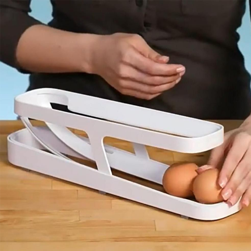 Automatisk Rullende Eggedispenser - Kompakt Kökoppbevaring