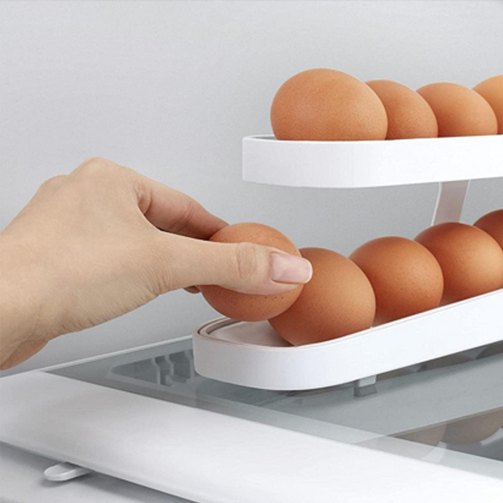Automatisk Rullende Eggedispenser - Kompakt Kökoppbevaring