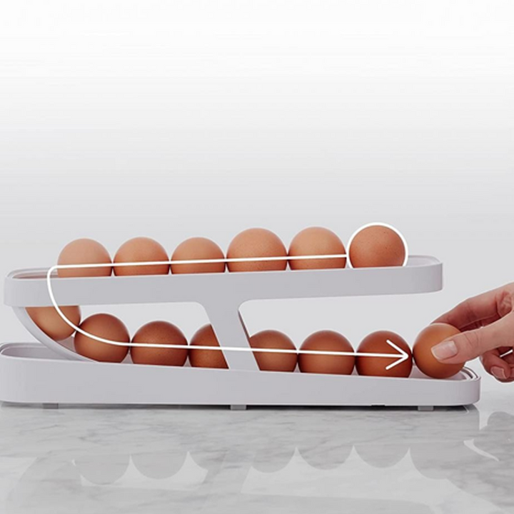 Automatisk Rullende Eggedispenser - Kompakt Kökoppbevaring