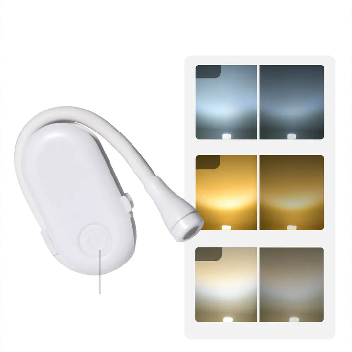 Universell Mini Klipsboklampe – Justerbar LED för Lesing