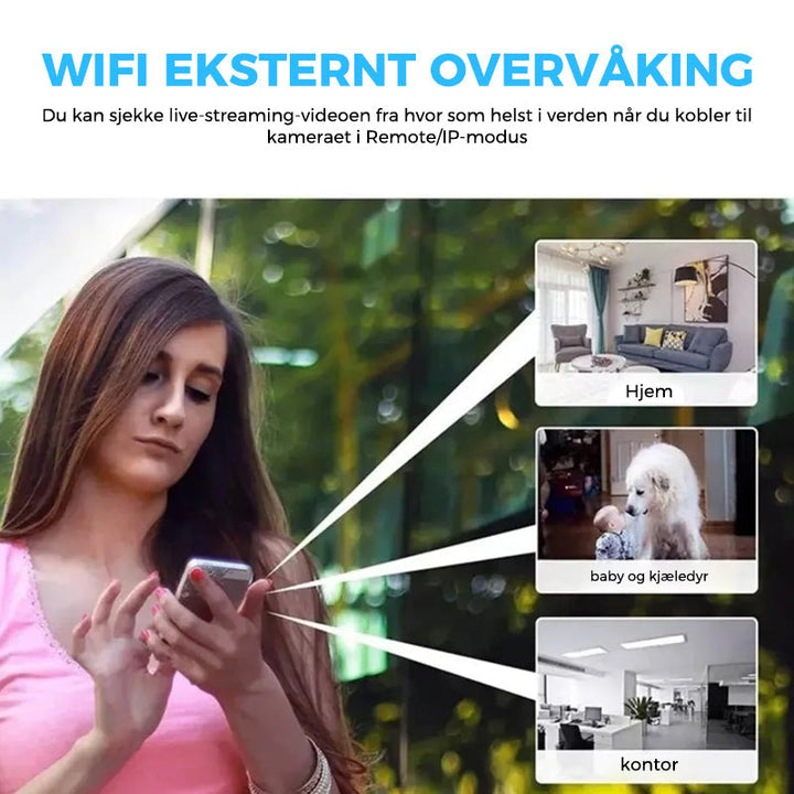 Mini WIFI-kamera - 1080P HD - Nattsyn - Bevegelsesdeteksjon