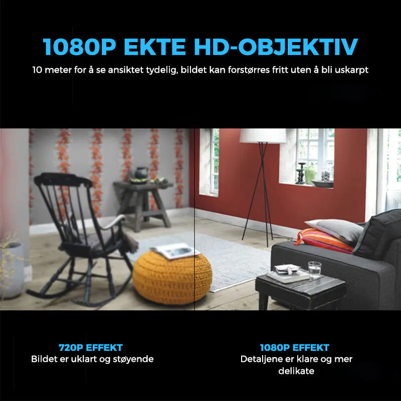 Mini WIFI-kamera - 1080P HD - Nattsyn - Bevegelsesdeteksjon