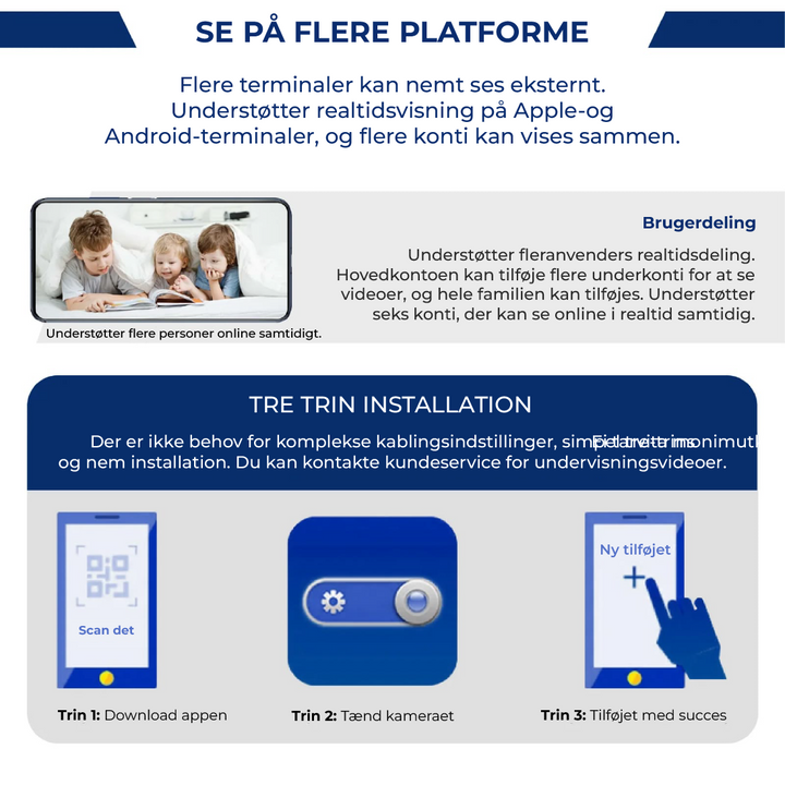 X5 Mini WiFi sikkerhetskamera - 1080P, nattsyn och varsler