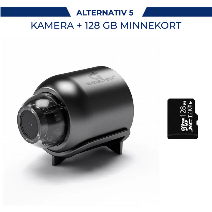 X5 Mini WiFi sikkerhetskamera - 1080P, nattsyn och varsler