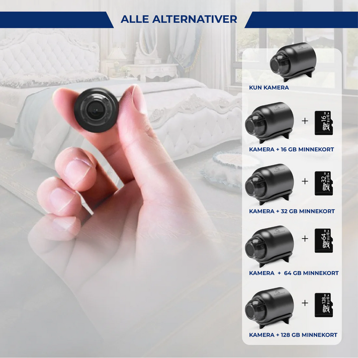 X5 Mini WiFi sikkerhetskamera - 1080P, nattsyn och varsler