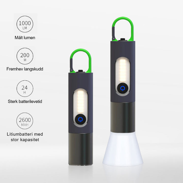 Zoombar LED-lommelykt - 1000 Lumen | USB-C Laddning