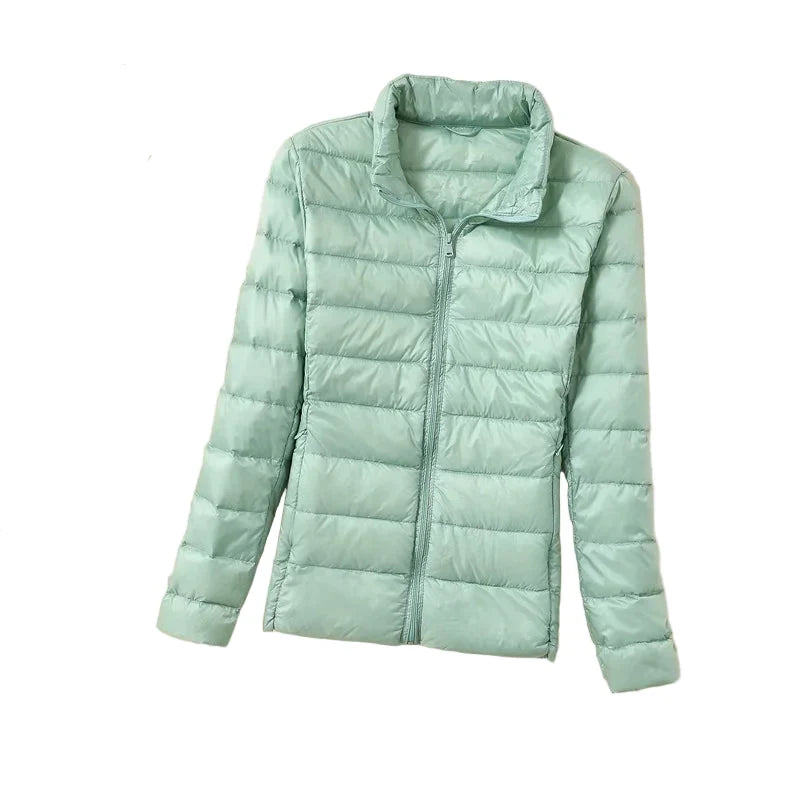 Dam Kort Quiltad Dunjakke – Varm &amp; Stilfull Parkas