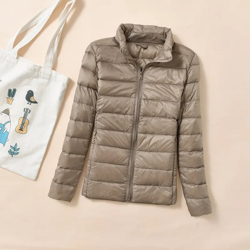 Dam Kort Quiltad Dunjakke – Varm &amp; Stilfull Parkas