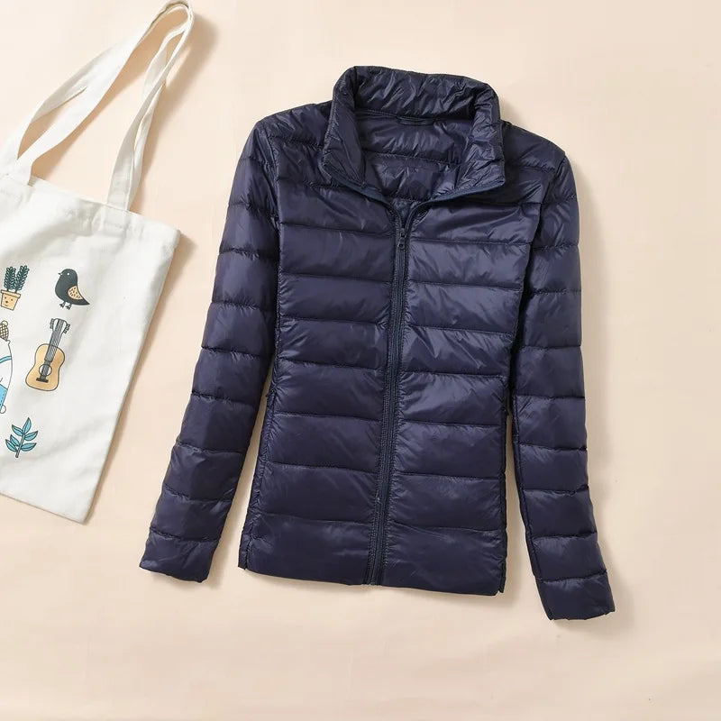 Dam Kort Quiltad Dunjakke – Varm &amp; Stilfull Parkas