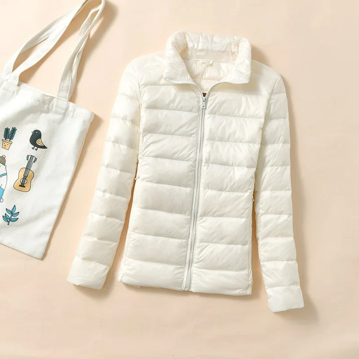 Dam Kort Quiltad Dunjakke – Varm &amp; Stilfull Parkas