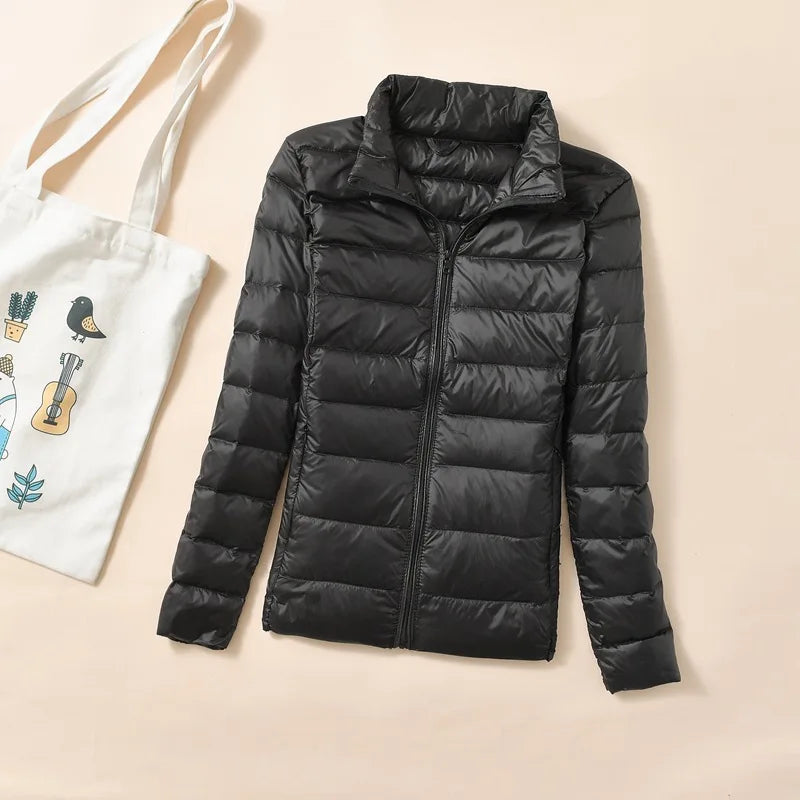 Dam Kort Quiltad Dunjakke – Varm &amp; Stilfull Parkas