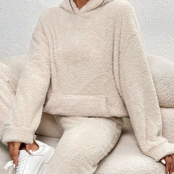 Dam Mysig Loungewear Set med Huvtröja