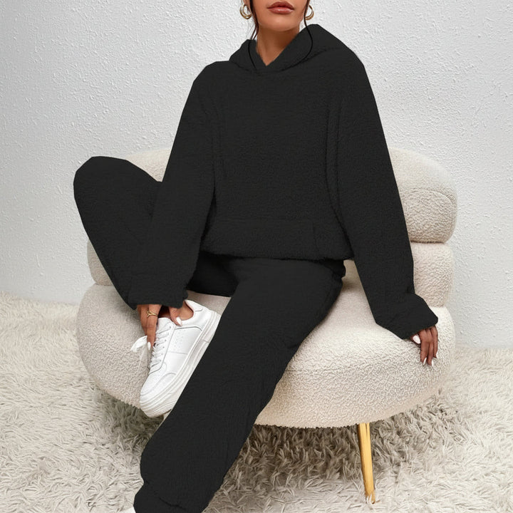 Dam Mysig Loungewear Set med Huvtröja