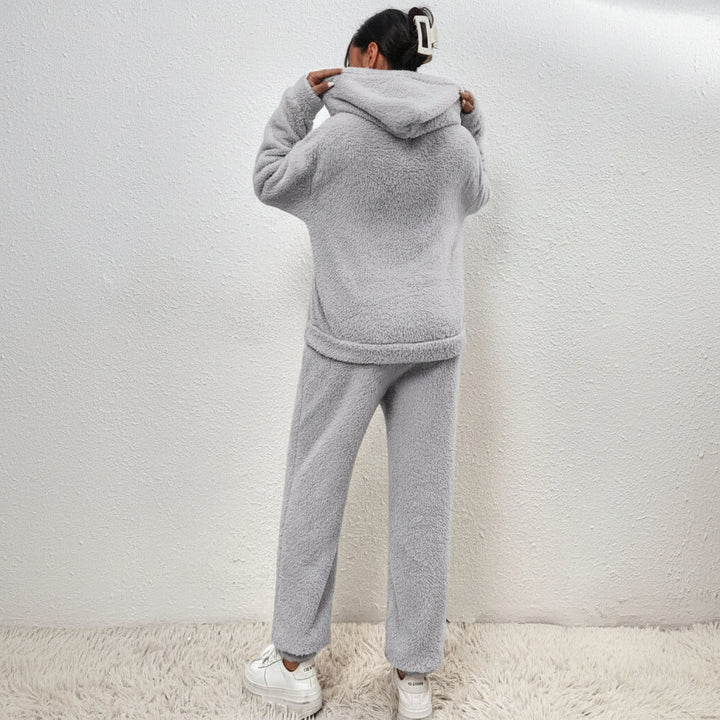 Dam Mysig Loungewear Set med Huvtröja