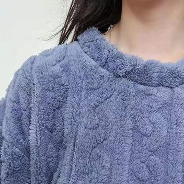 Mysig Flöyelsmykt Pysjamas-set för Kvinnor
