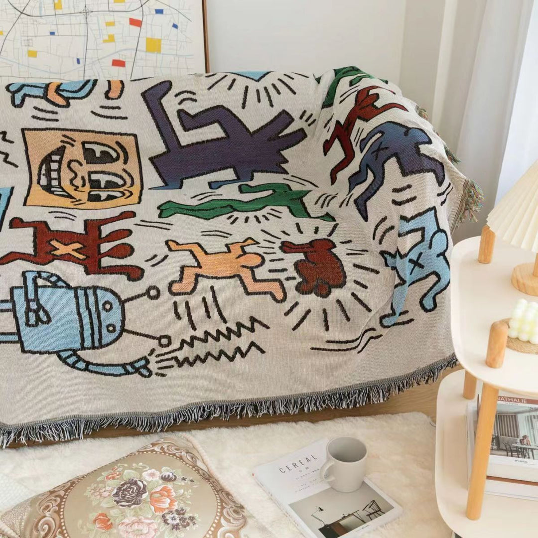 Mysig Kasteteppe med Animert Puslespilldesign och Dusker