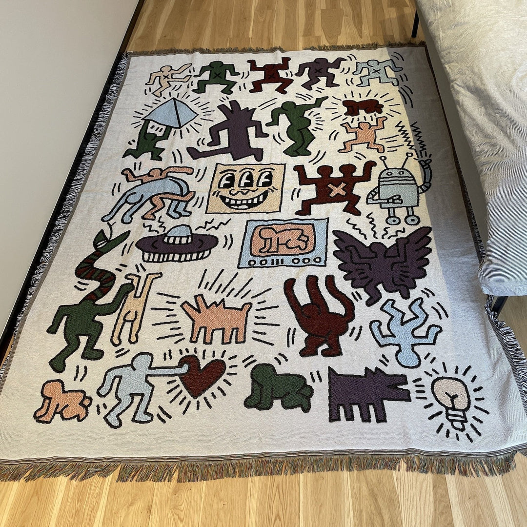 Mysig Kasteteppe med Animert Puslespilldesign och Dusker