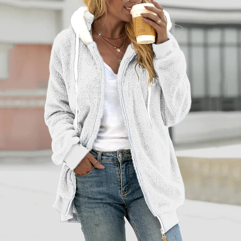 Dam Mysiga Oversized Hettecardigan för Komfort