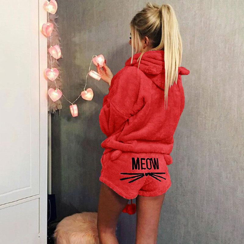 Mysig Katt Pyjamasett för Kvinnor