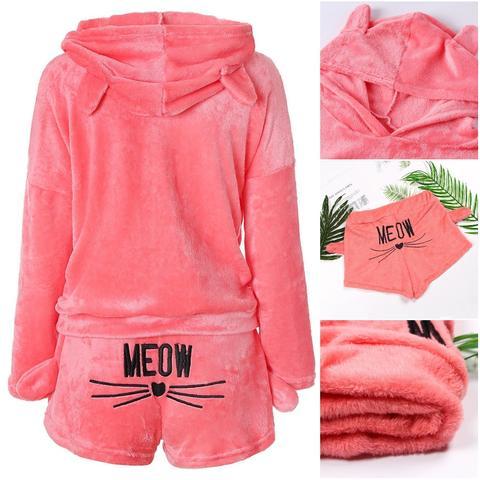 Mysig Katt Pyjamasett för Kvinnor