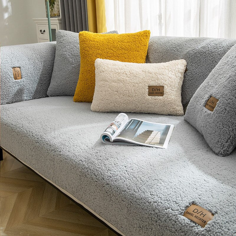 Mysig Sofa Trekk för Vinter med Anti-Skli Design
