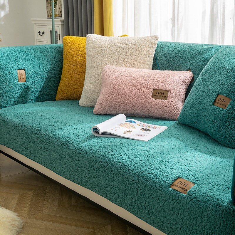 Mysig Sofa Trekk för Vinter med Anti-Skli Design