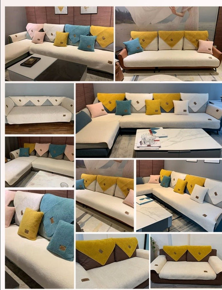 Mysig Sofa Trekk för Vinter med Anti-Skli Design