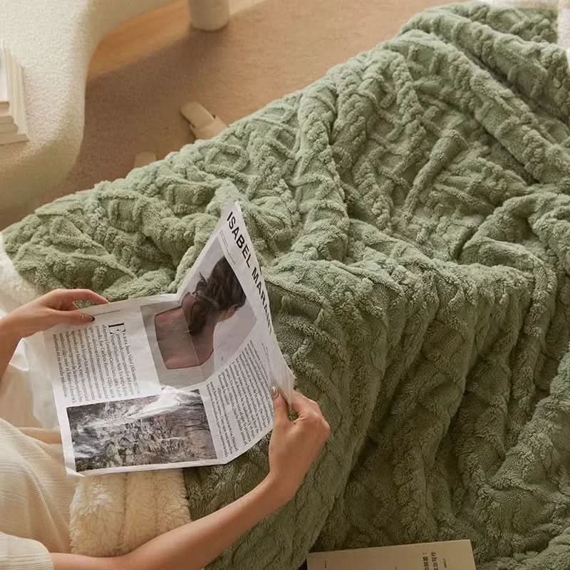 Mysig Vinterteppe med Tosidig Design – Varm Modern Komfort
