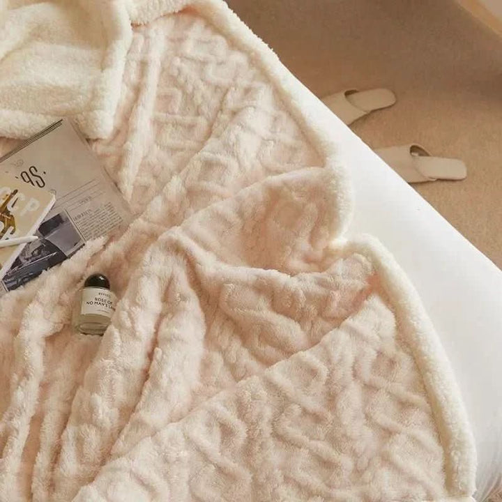 Mysig Vinterteppe med Tosidig Design – Varm Modern Komfort