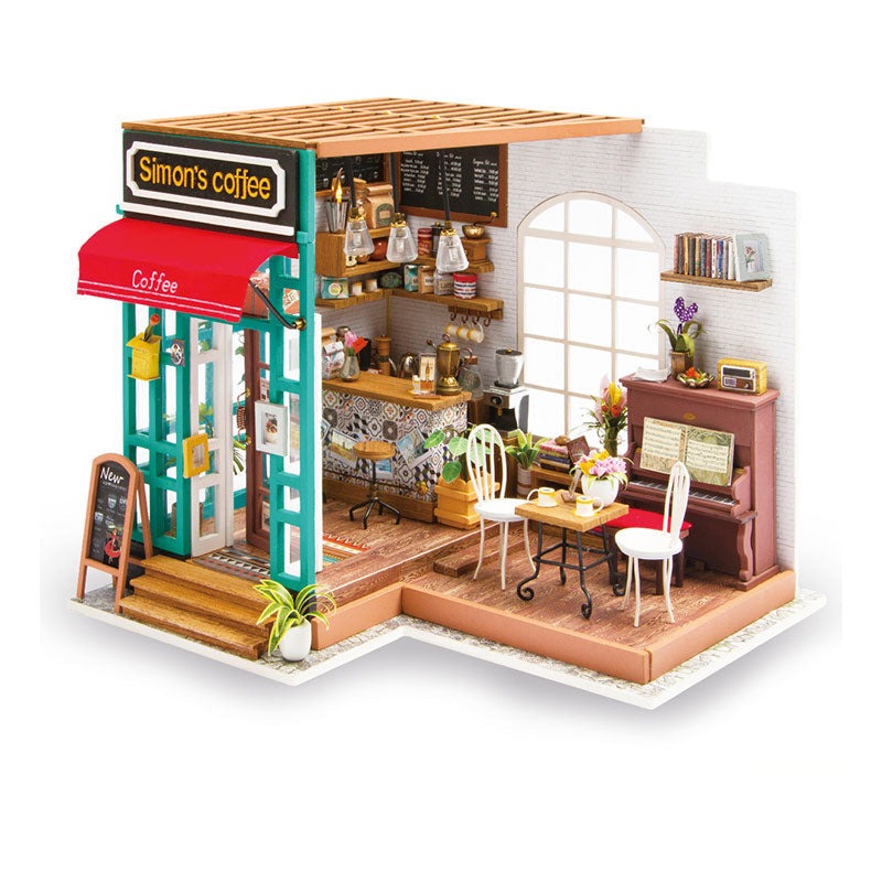 Kreativt DIY Miniatyrhussett i Trä för Hjemmedekor och Hobby