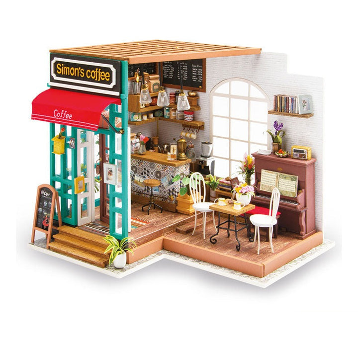 Kreativt DIY Miniatyrhussett i Trä för Hjemmedekor och Hobby
