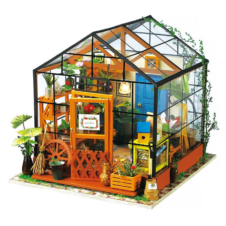 Kreativt DIY Miniatyrhussett i Trä för Hjemmedekor och Hobby