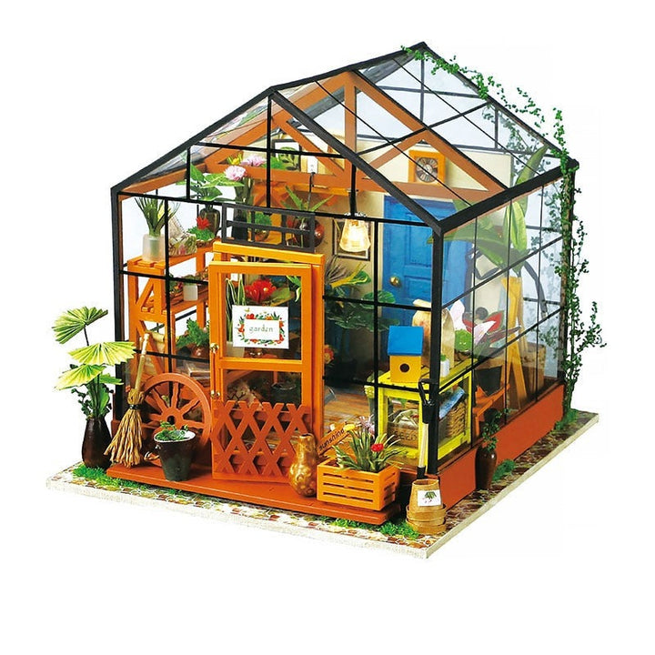 Kreativt DIY Miniatyrhussett i Trä för Hjemmedekor och Hobby