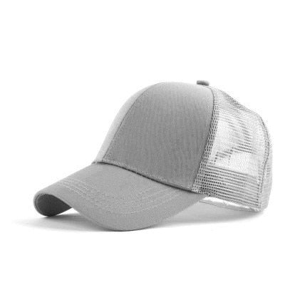 Kvinnor Rotete Hårtopp Baseballcaps med Hestehaleåpning