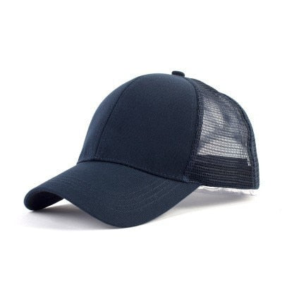 Kvinnor Rotete Hårtopp Baseballcaps med Hestehaleåpning