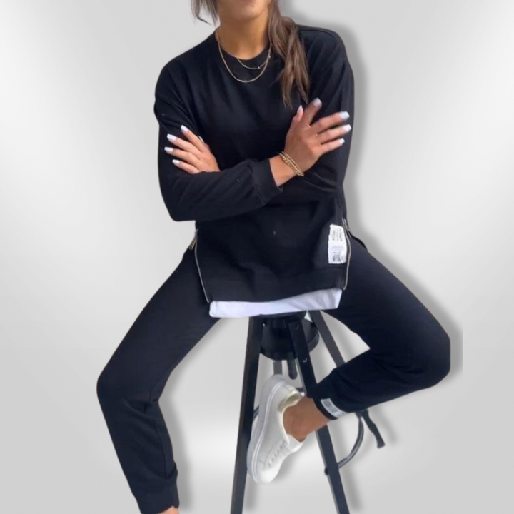 Kvinna Bekvämt Loungewear Set - Oversized Sweatshirt &amp; Joggers
