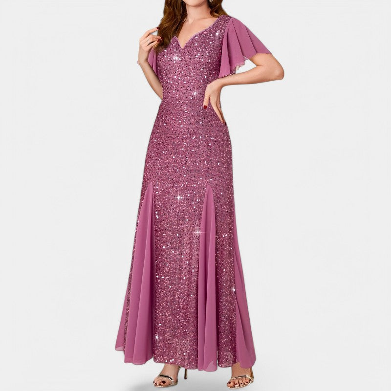 Kvinna Maxiklänning med Hjerteutskjäring i Polyester