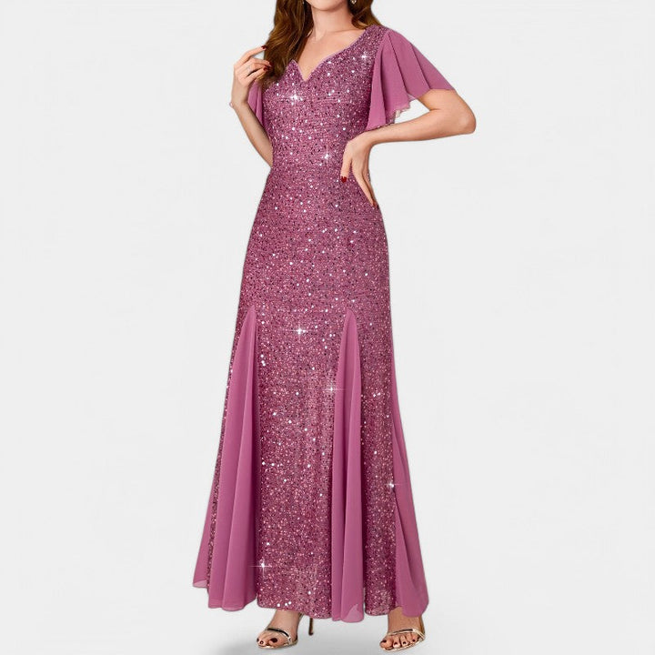 Kvinna Maxiklänning med Hjerteutskjäring i Polyester