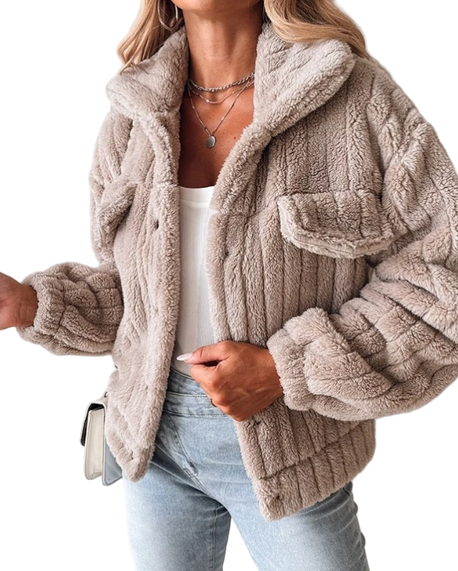 Kvinna Oversized Teddykåpe för Maximal Stil och Värme